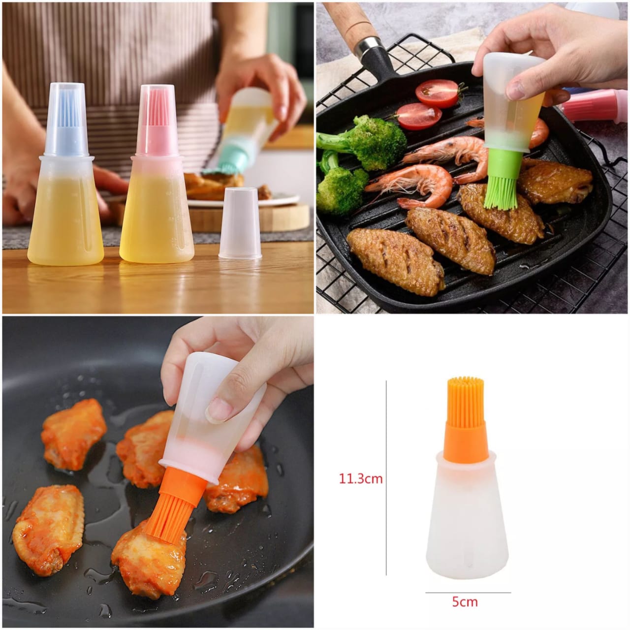 Silicone Cooking Oil Bottle With Basting Brush – My Kitchen Gadgets